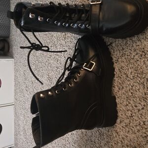 Stylish Black Combat Boots